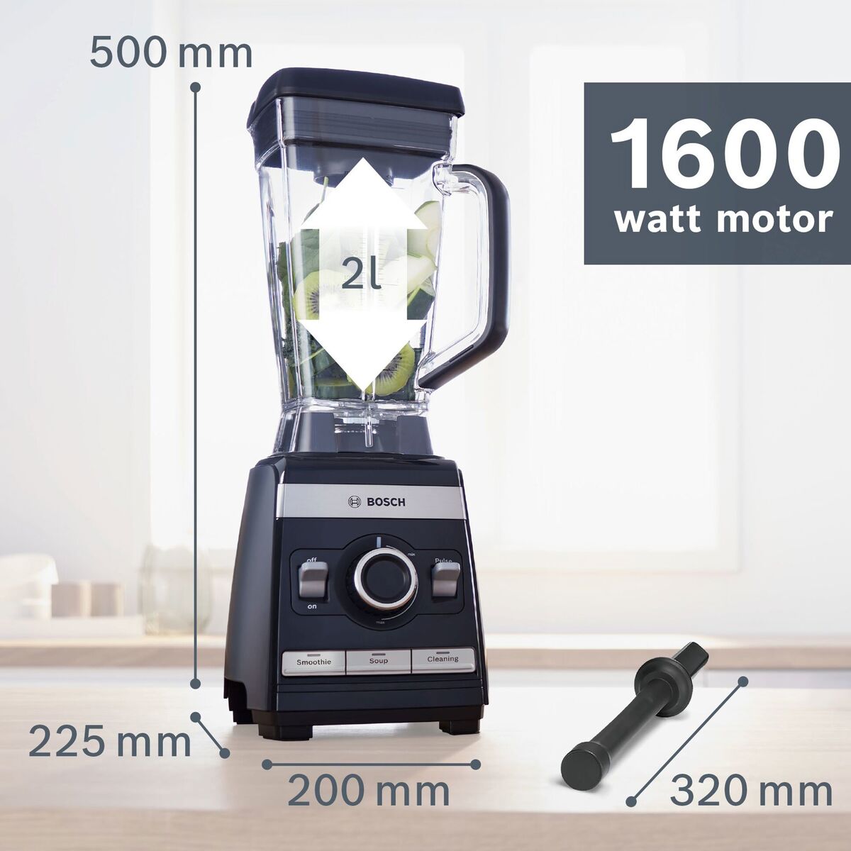 MMBH4P3B høyhastighets blender, 1600 W, svart