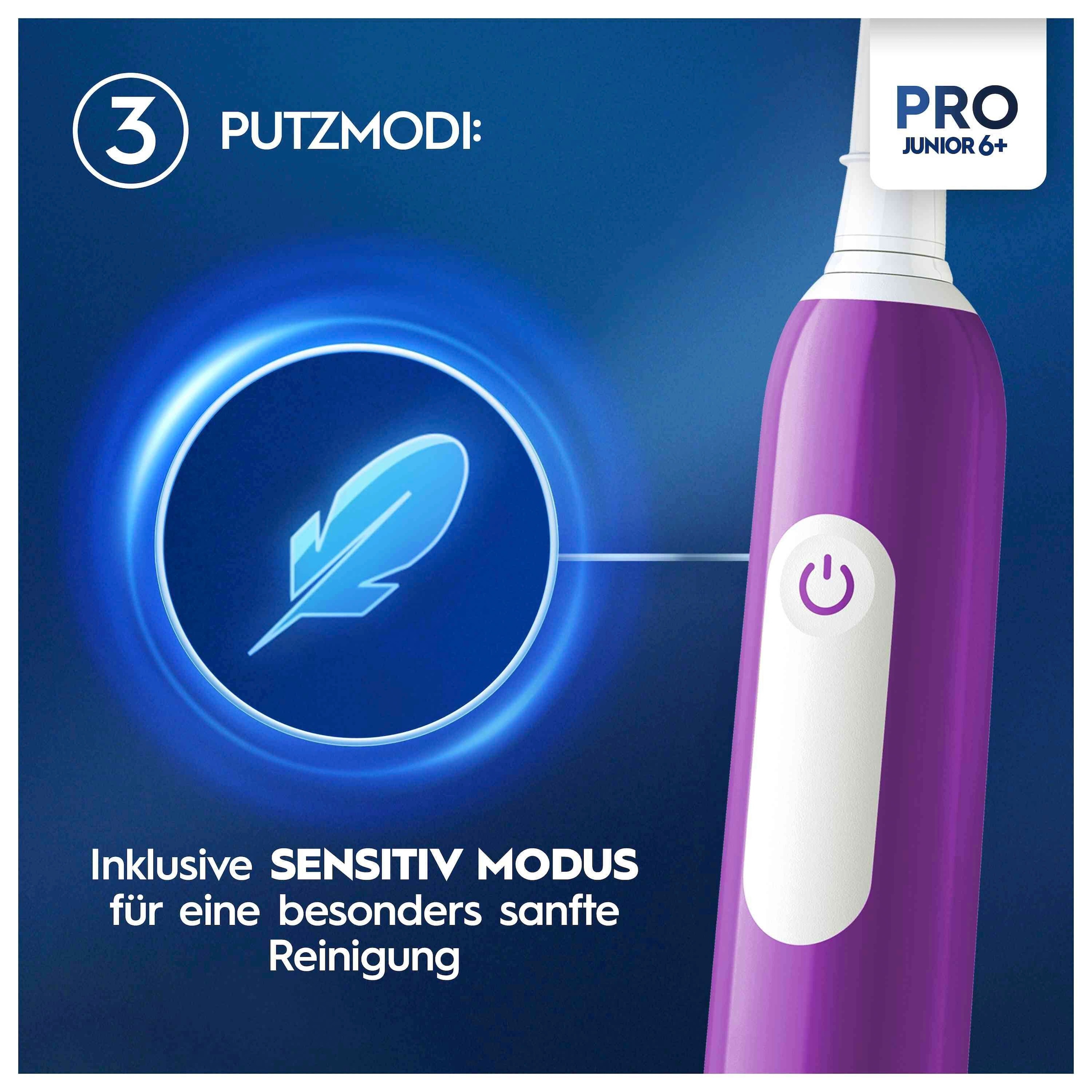 Oral-B Elektrische Zahnbürste »Pro Junior« 1 Stk. Aufsteckbürsten Drucksensor