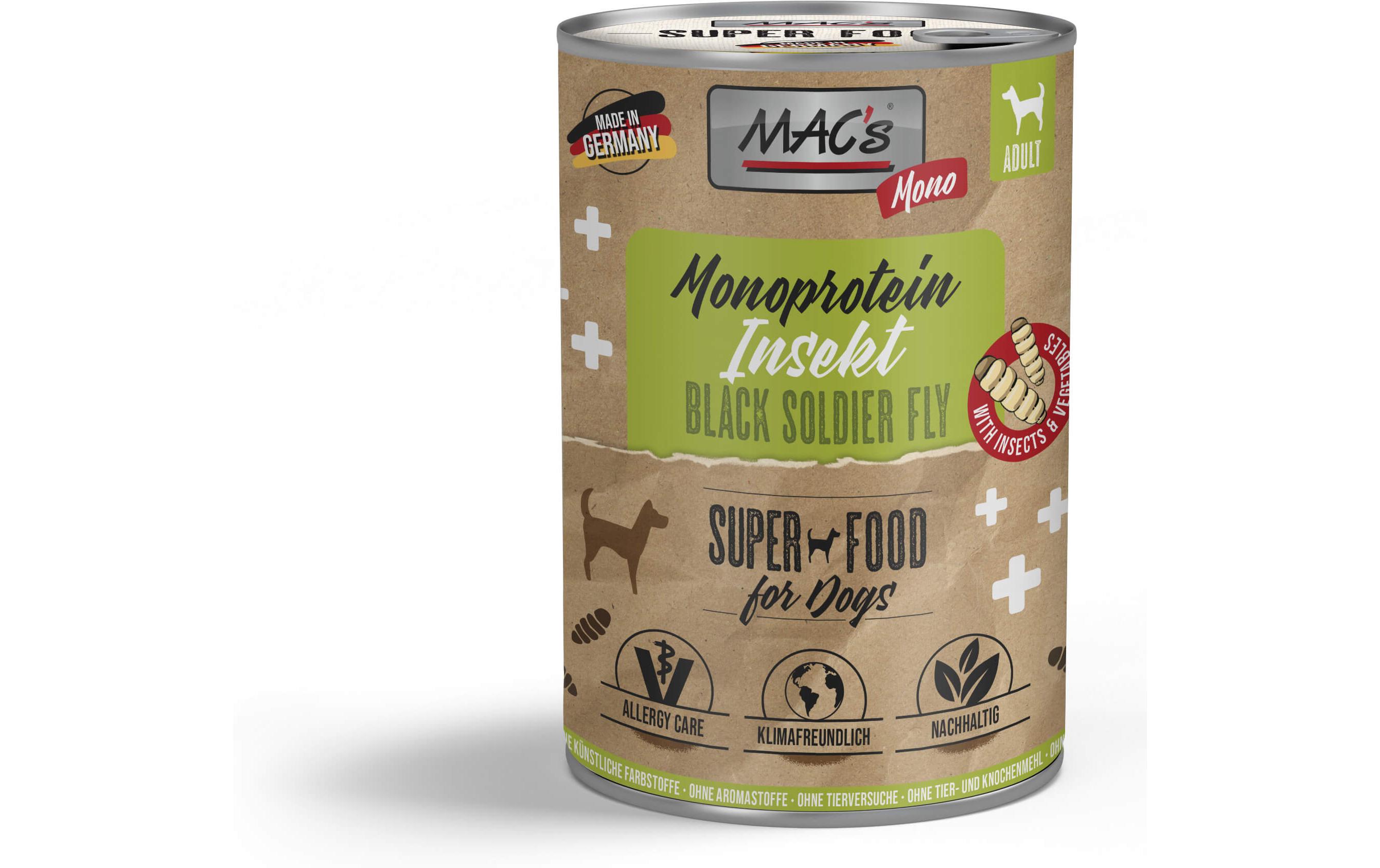 Nassfutter Mono Insekt 375 gAlleinfuttermittel für ausgewachsene Hunde