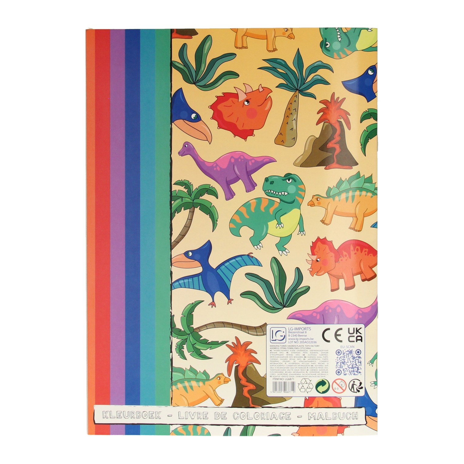 Kleurboek met Stickervel Dinosaurus