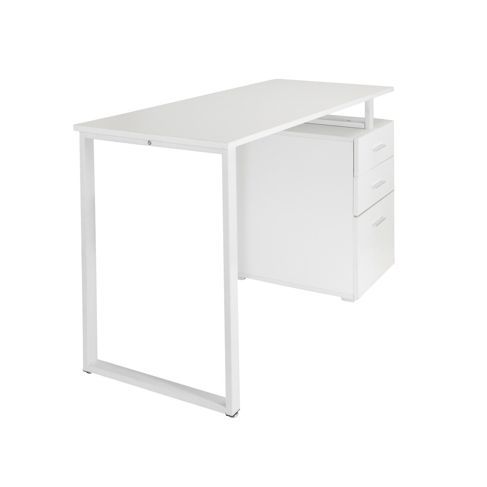 Schreibtisch EASY WORK V Melaminharzbeschichtete Spanplatte, Gestell pulverbeschichteter Stahl hjh OFFICE