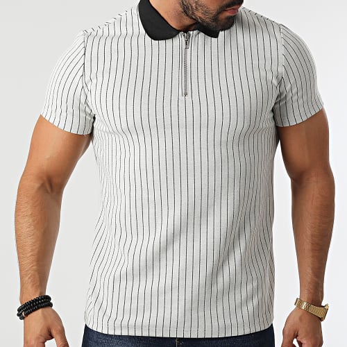 Polo à Manches Courtes Gris Clair