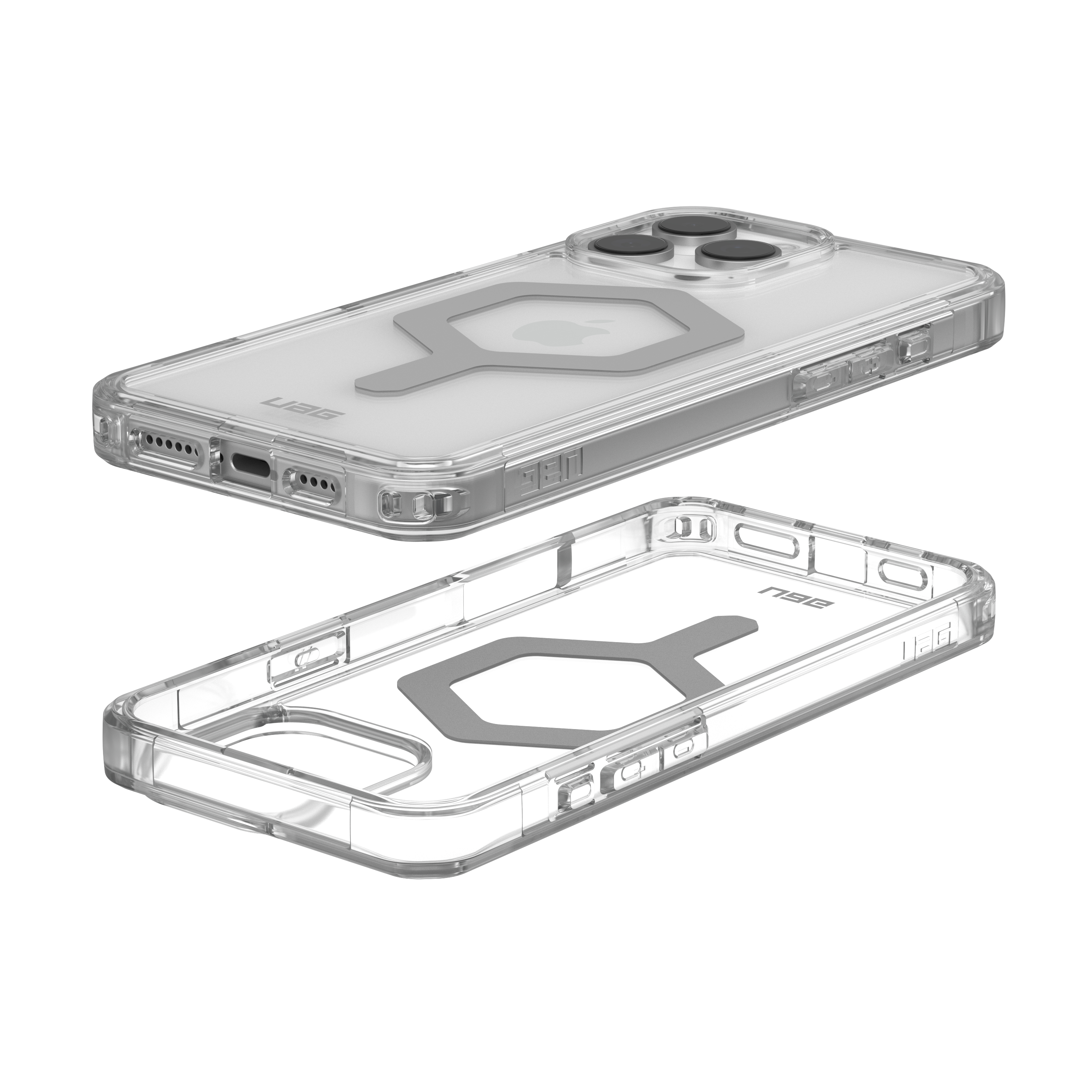 iPhone 16 Pro Max MagSafe Hybrid Schutzhülle Plyo (114481114333) - Transparent (Silber)