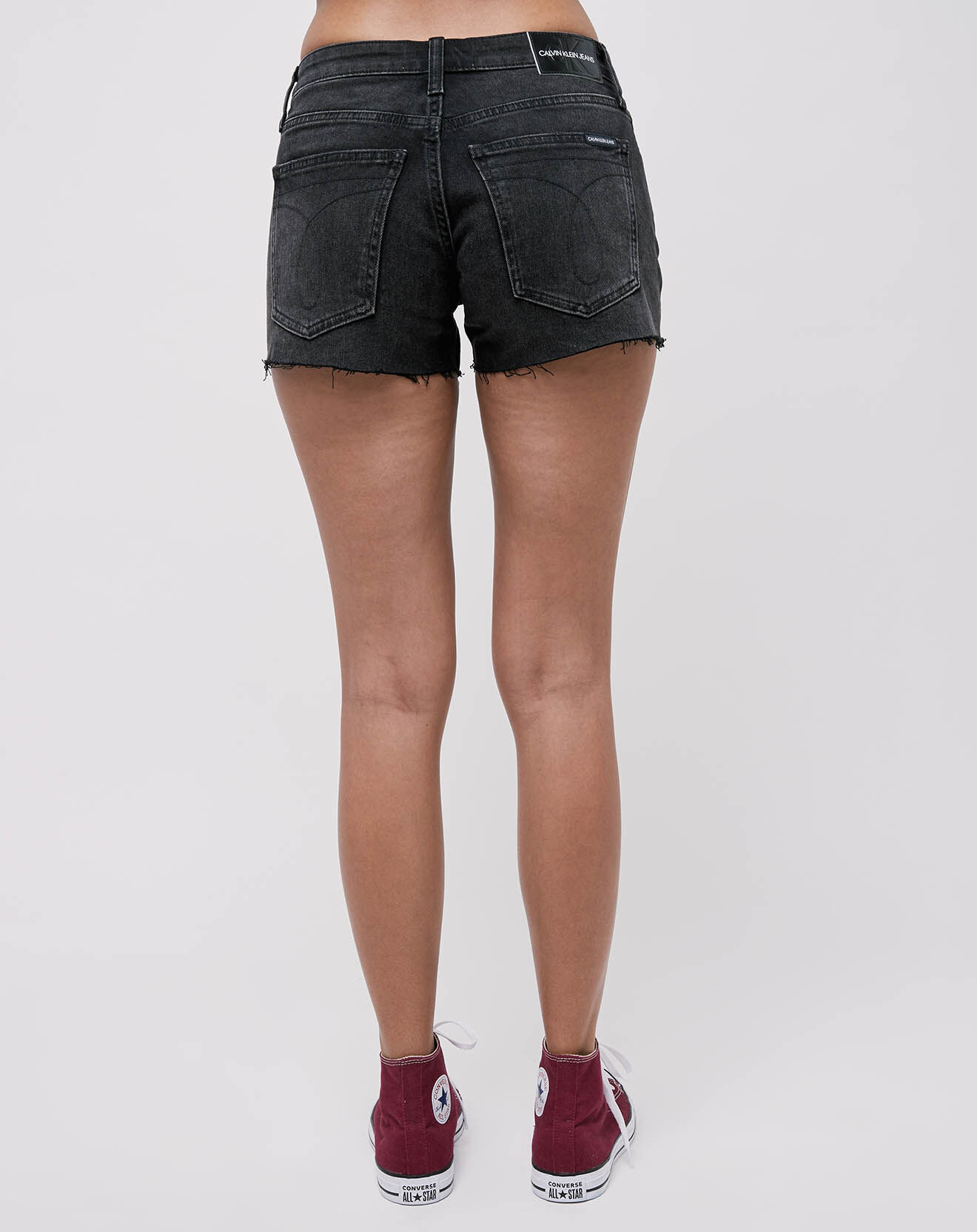 Calvin Klein Short en jean Mid Rise noir délavé
