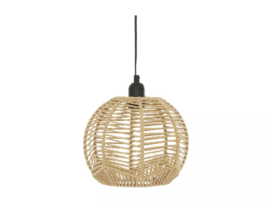 Luminaire Suspension en métal et corde Beige D 24 cm
