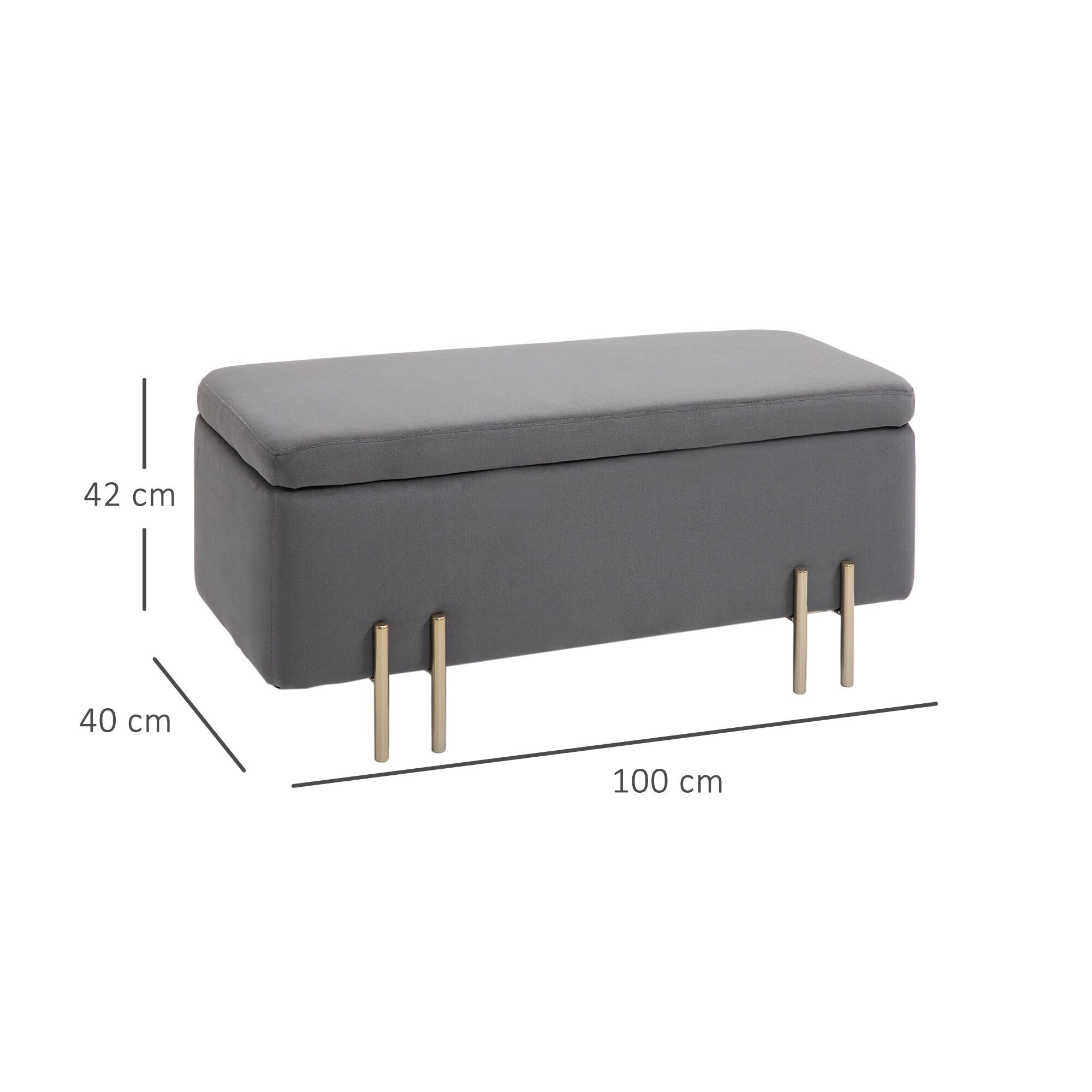 HOMCOM Sitzbank im elegantem Design 100 x 40 x 42 cm (BxTxH)