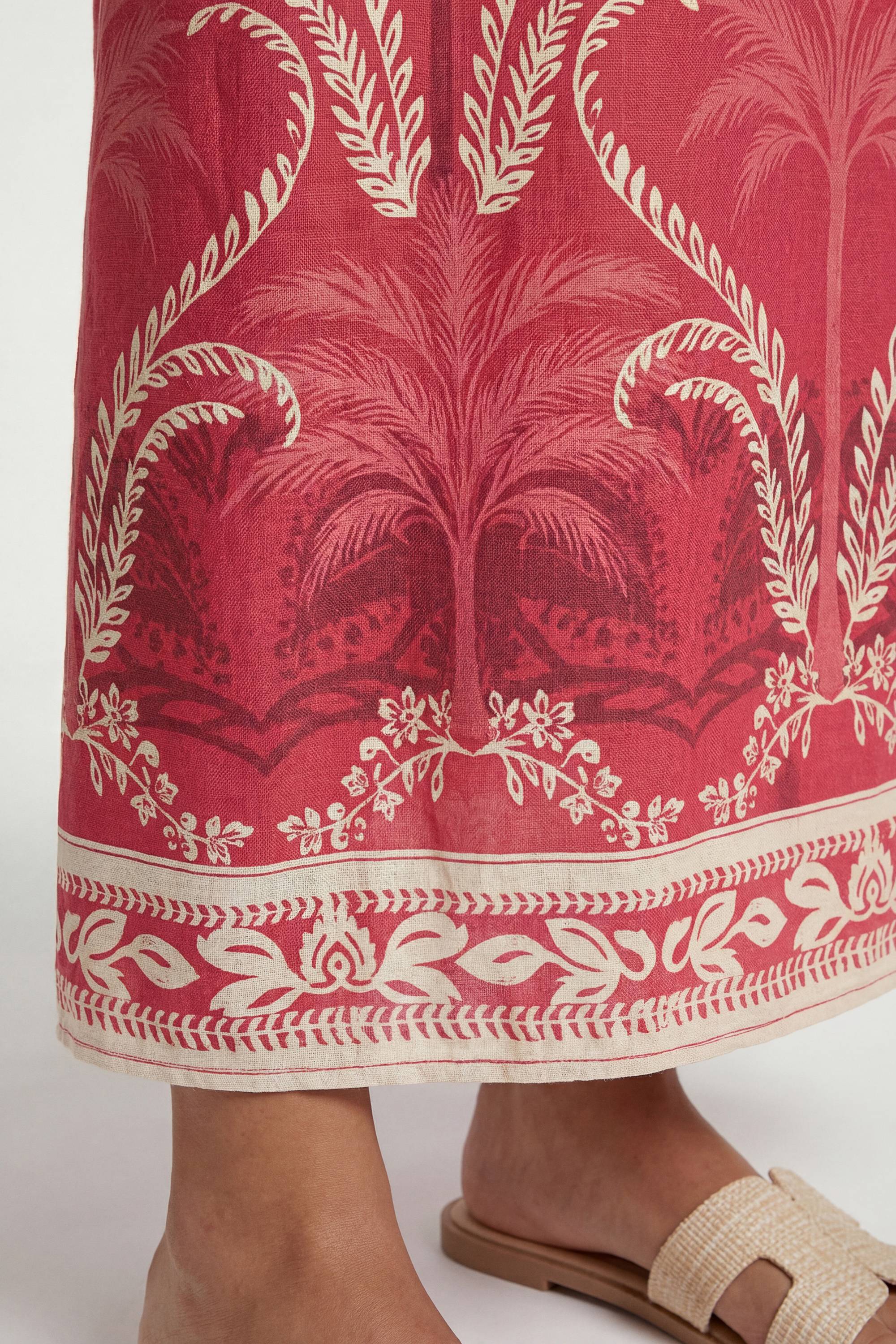 Wallis Robe Longue Tropicale D'été À Ceinture