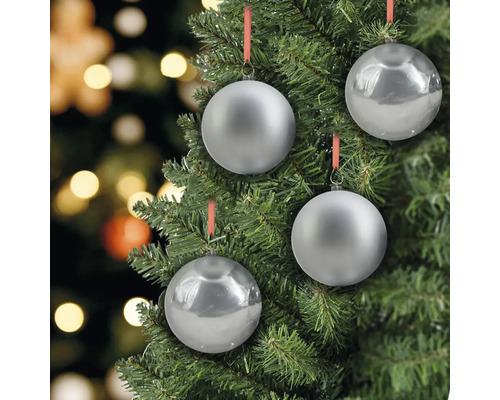 Lafiora kerstboomballen, verpakking van 36, Ø 6 cm, zilver