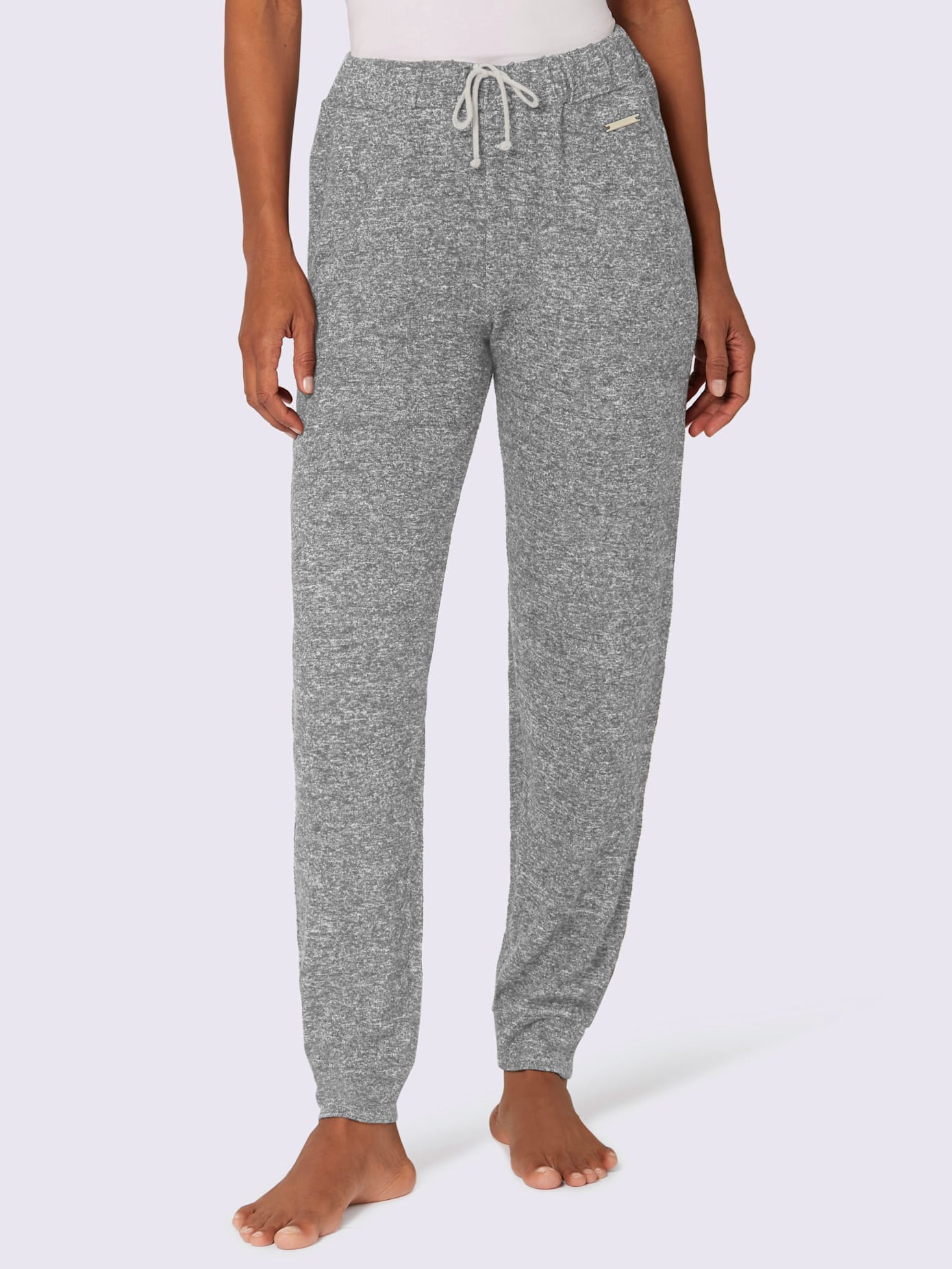 Pantalon femme effet tricot coupe décontractée