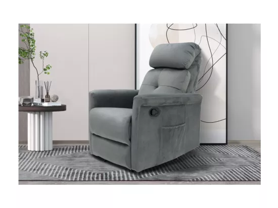 Fauteuil relaxation relevable manuellement VENISE coloris gris