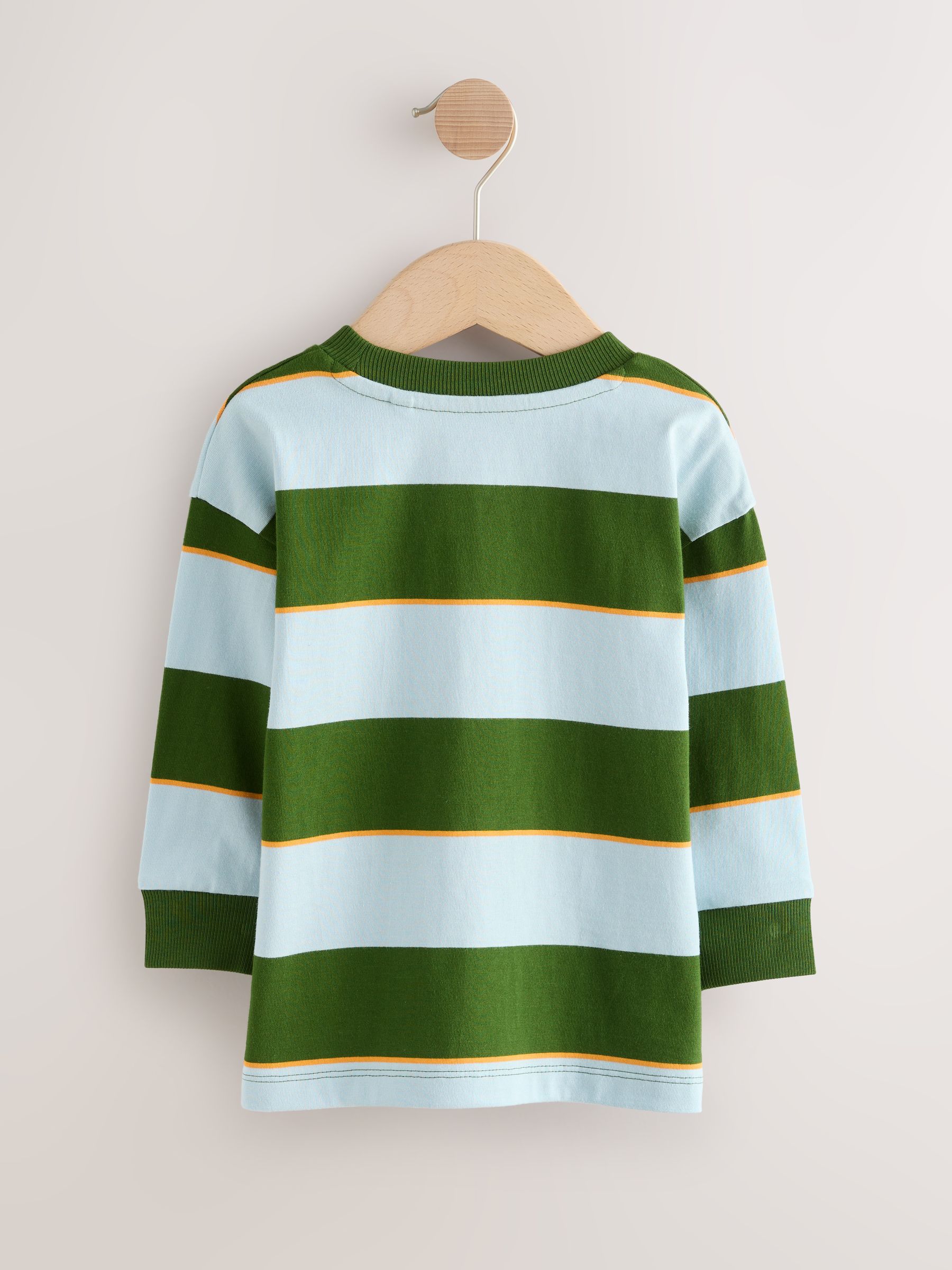 Blauw/Groene taco - Set van 3 T-shirts met grafische print en lange mouwen (3mnd-7jr)