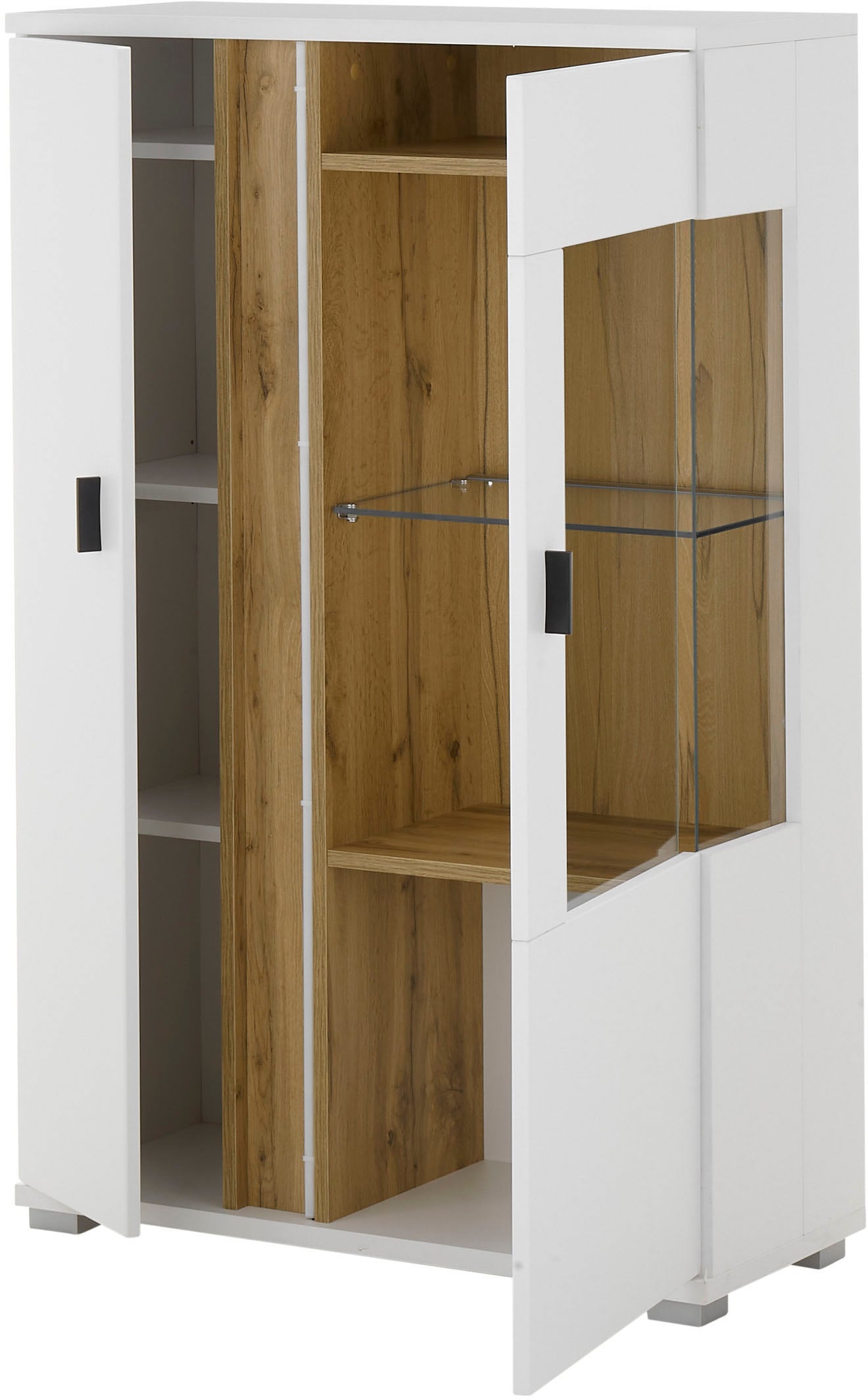 INOSIGN Vitrine »LONG ISLAND, Stauraumvitrine« 1 Stk. tlg. in moderner Trendfarbe,inklusive senkrechter Beleuchtung,Breite 80 cm
