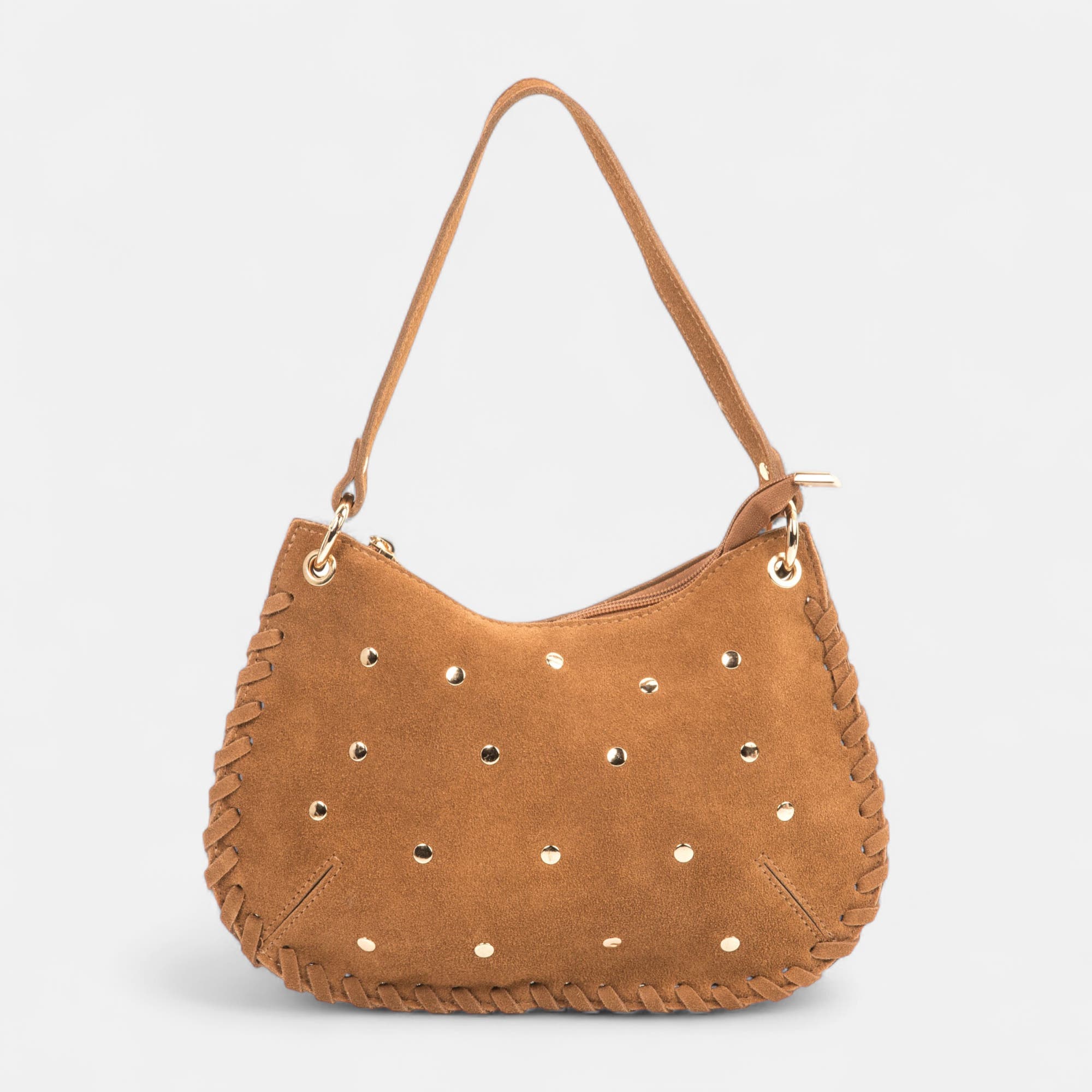 Sac bandoulière en cuir camel