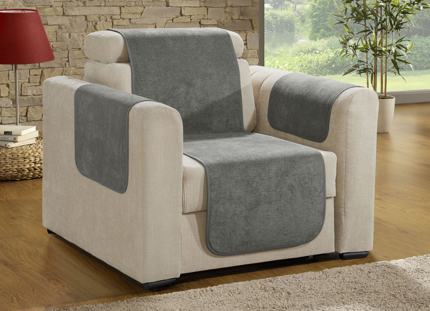 Nicht rutschende Sessel- und Sofaschoner mit Fleckschutz