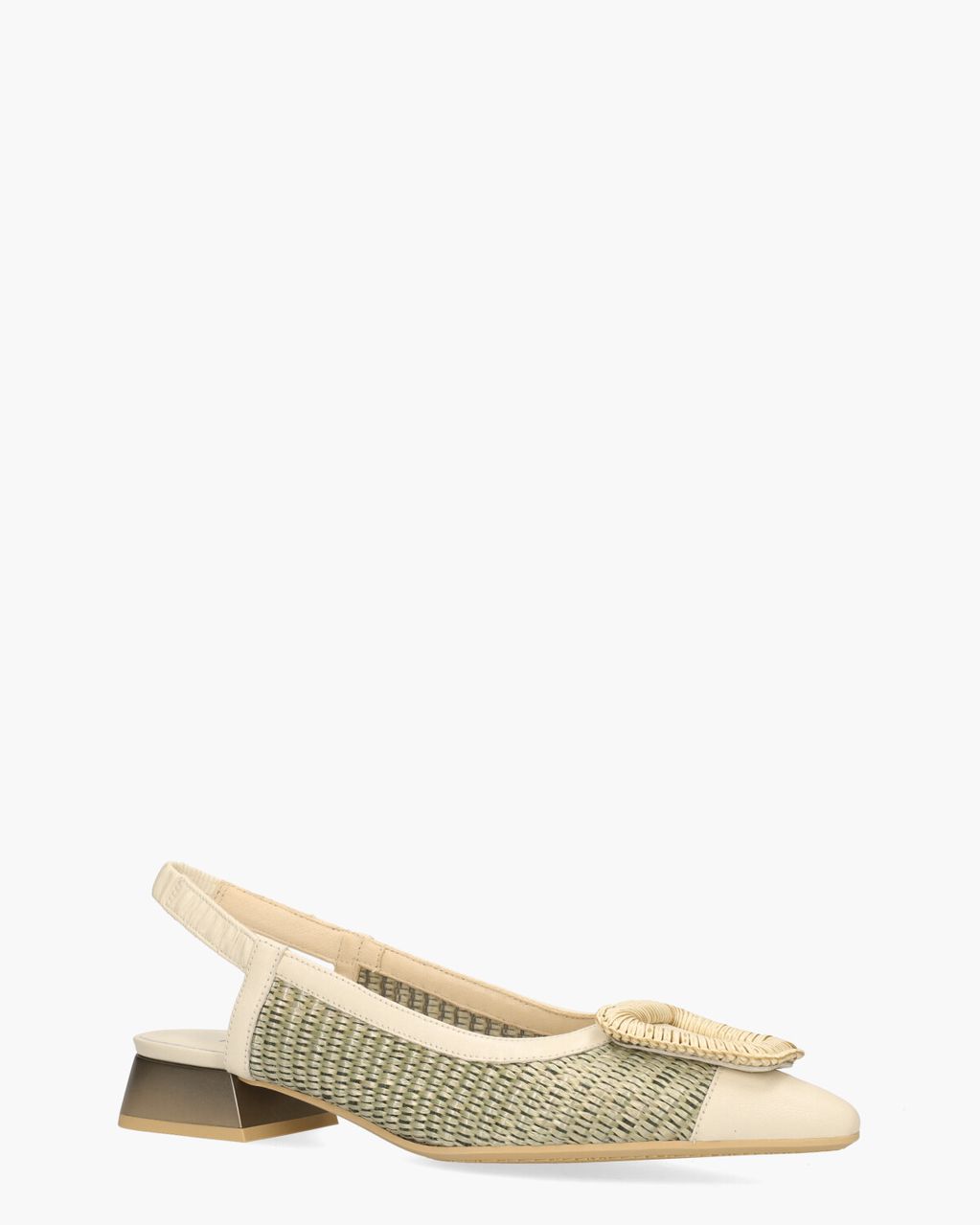 Hispanitas RHV254046 Off-White/Lichtgroen Dames Slingbackpumps