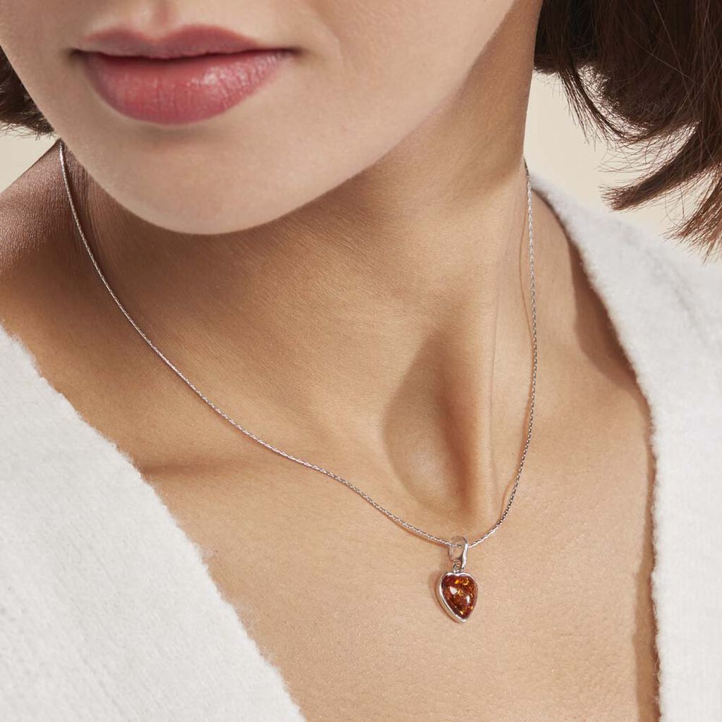 Collier Argent Blanc Karyl Ambre