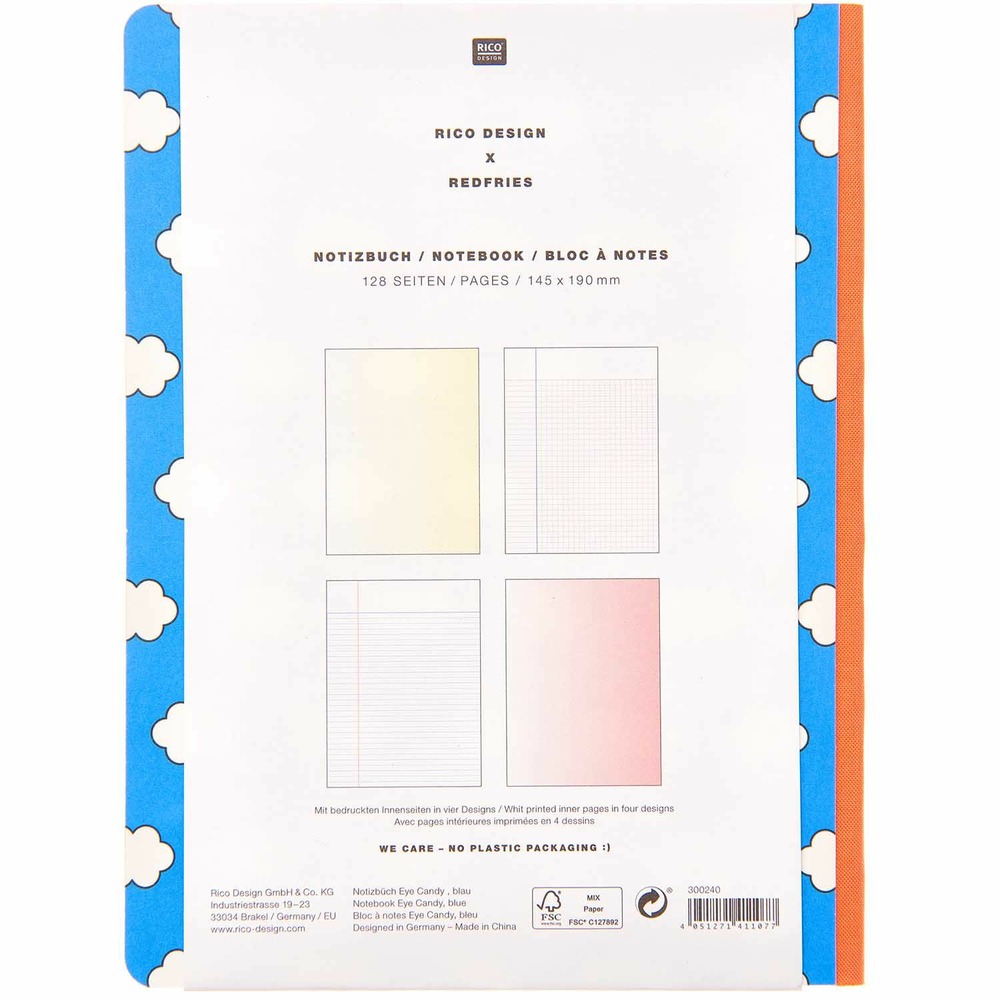 Carnet nuages 128 pages - 14,5 x 19 cm