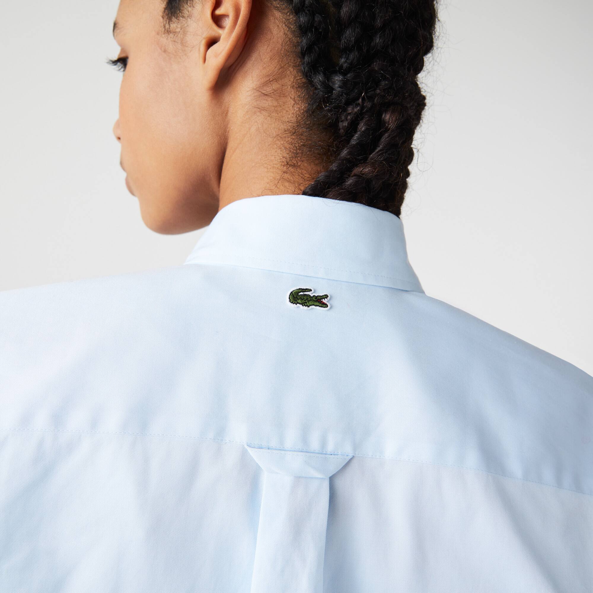 Chemise unisexe relaxed fit en coton avec grand crocodile Manches Longues - Bleu - Lacoste - Unisex