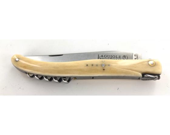 Design Beillonnet MOF - Laguiole 12 cm - Tire-bouchon - Os de chameau Couteau de Poche Design Beillonnet - PassionFrance