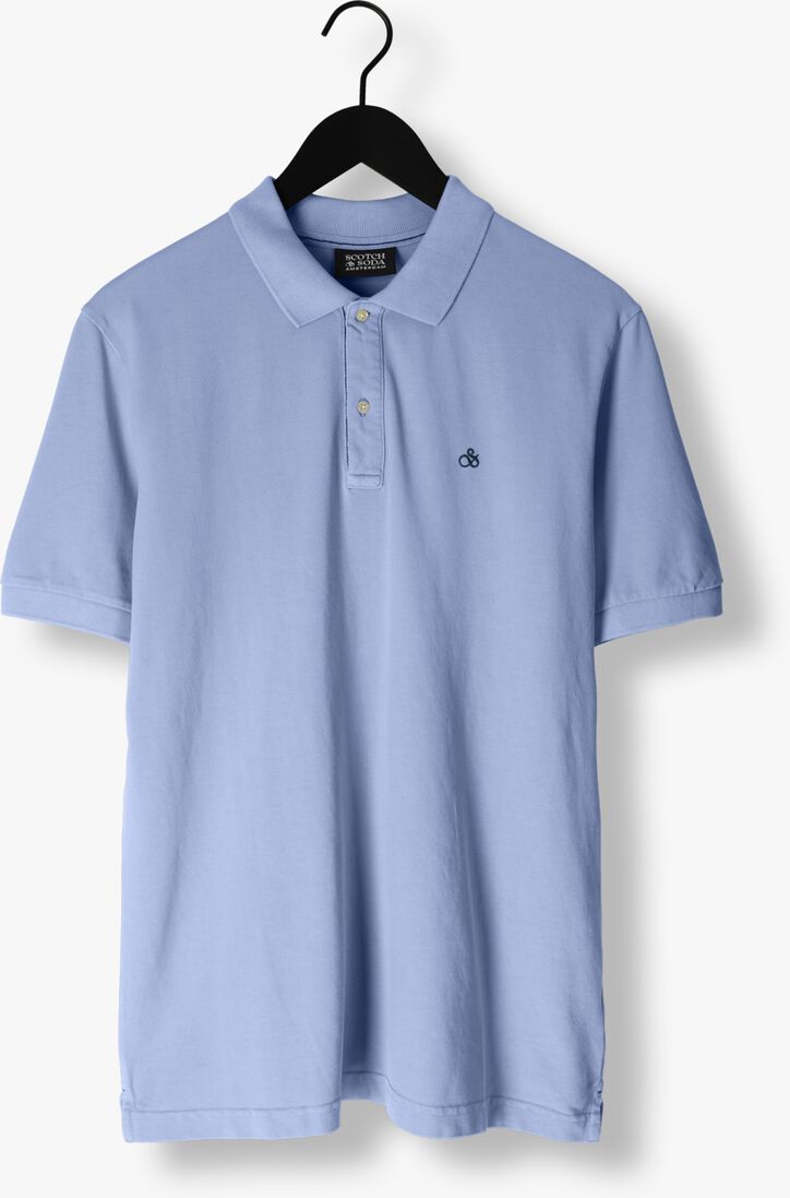 SCOTCH & SODA blauwe scotch & soda polo garment dye organic cotton pique polo
