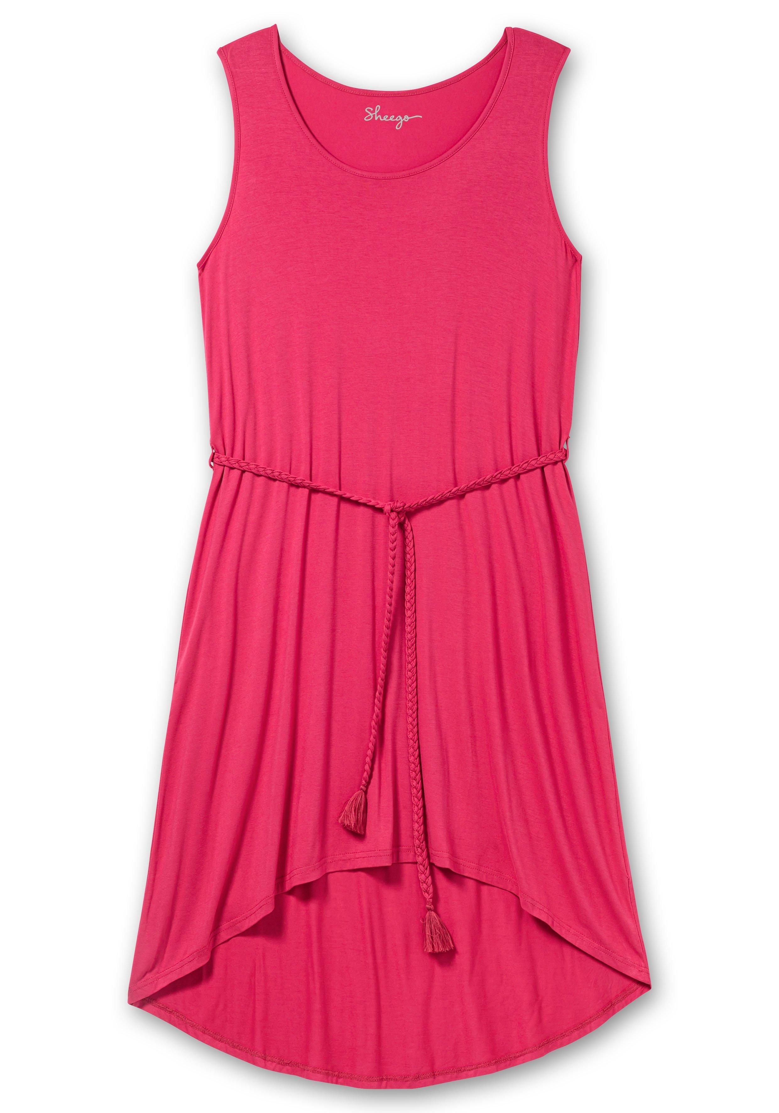 Jerseykleid in A-Linie, hinten länger als vorn