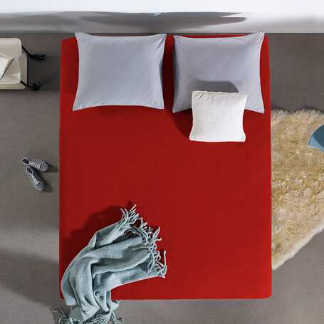 HC Dubbel Jersey Hoeslaken - Rood