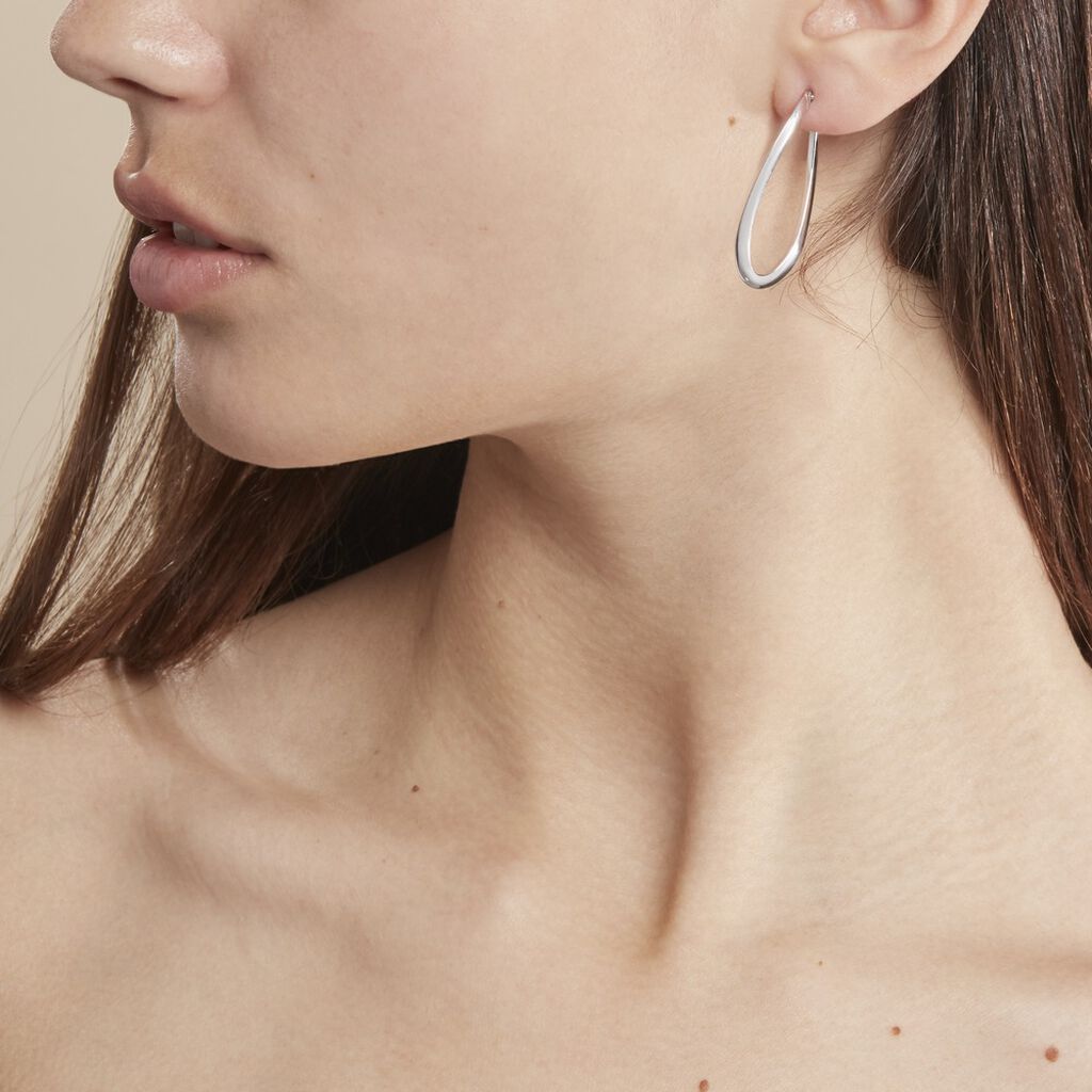 Créoles Argent Blanc Olivia