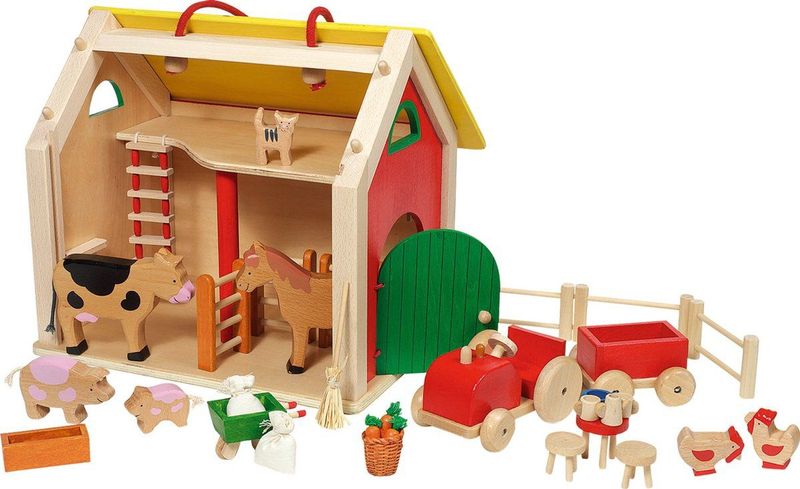 Goki - Houten Meeneem Boerderij - 31dlg - Hout