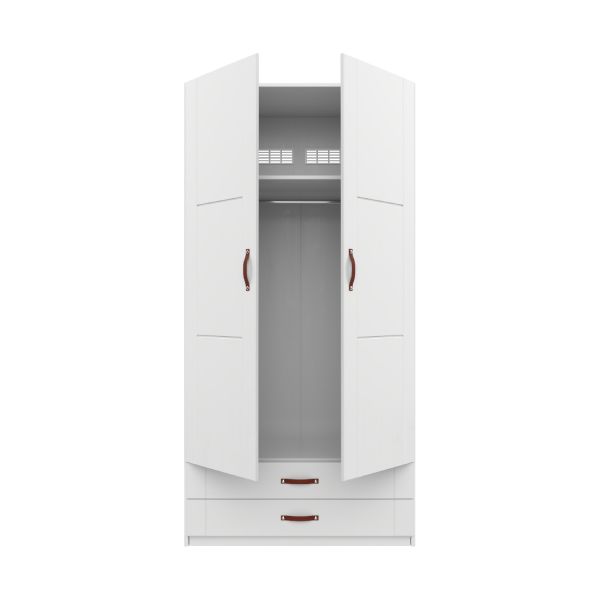 LIFETIME Kidsrooms Kledingkast 2-Deurs - 2 Laden - White Wash