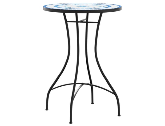VIDAXL - Table de bistro mosaïque bleu et blanc ø50x70 cm céramique