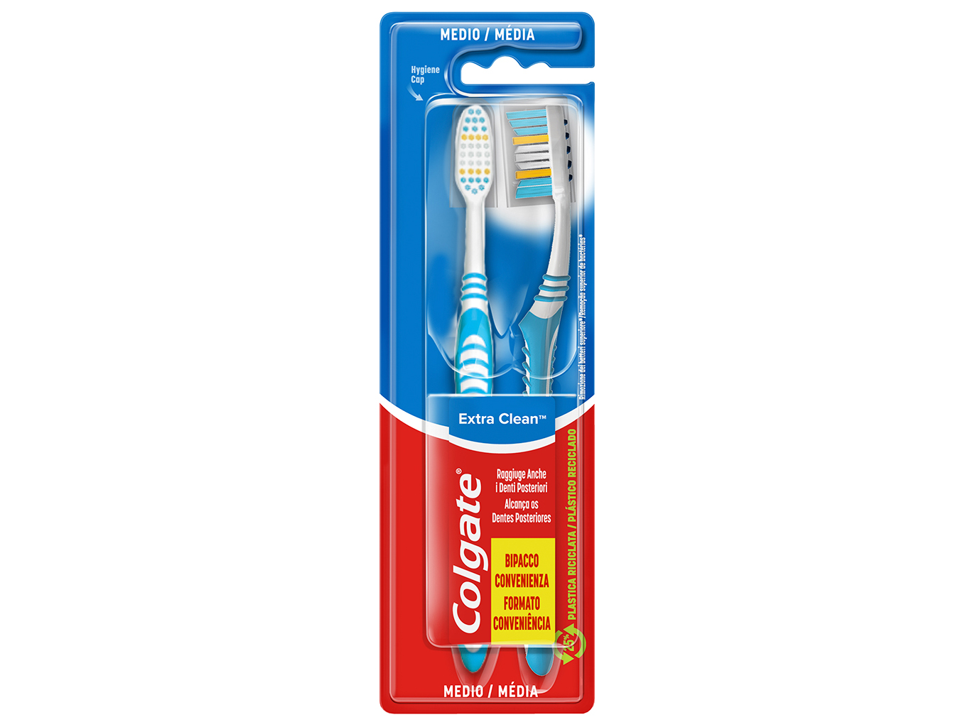 Escova de Dentes Extra Clean Colgate Pack 2