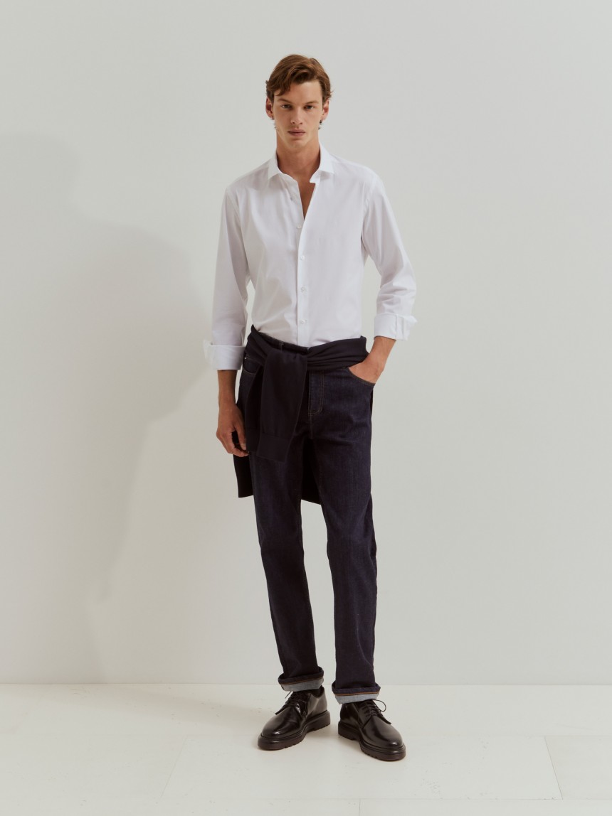 Camisa slim fit de algodão