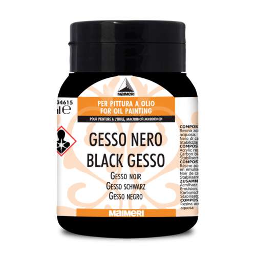 MAIMERI Gesso schwarz, Acrylgrundierung 500 ml