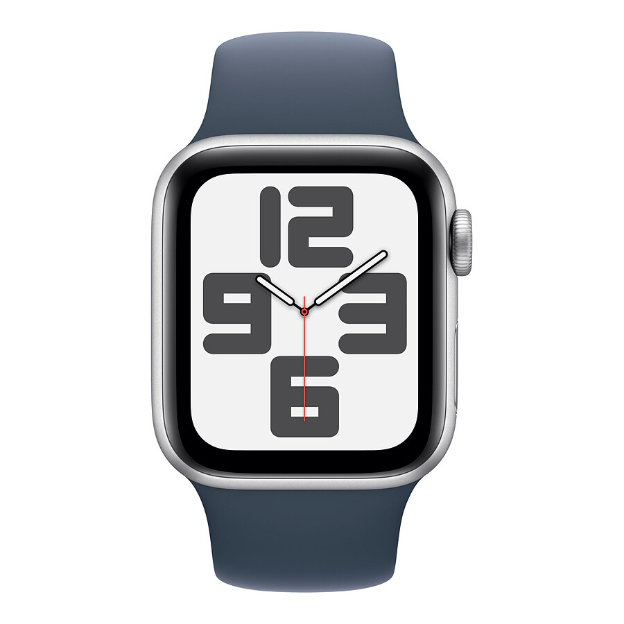 Apple Watch SE GPS + Cellular (2023) (Argent - Bracelet Sport Band Bleu) - 40 mm - Taille S/M