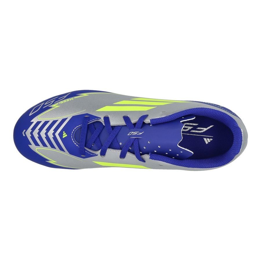 adidas F50 Messi Club FxG La Vida Rapida - Argenté/Jaune/Bleu Enfant