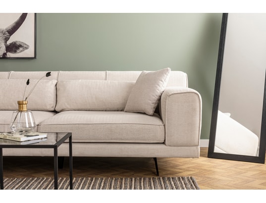 CONCEPT1 - Canapé tissu Jivago angle gauche beige 308 x 100 x h78