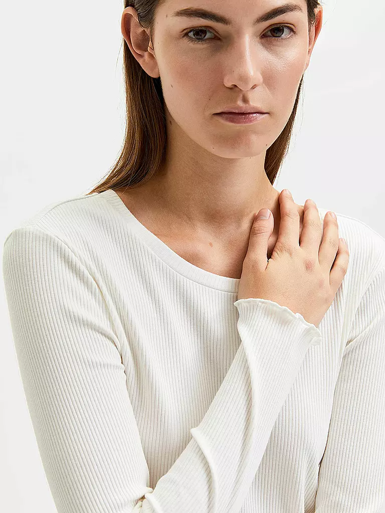 SELECTED FEMME Langarmshirt SLFANNA  weiss