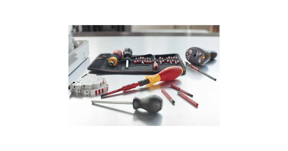 WihaMomentschroevendraaierset TorqueVario-S electric  (Rood/geel, 14-delig, 0,8 - 5 Nm)