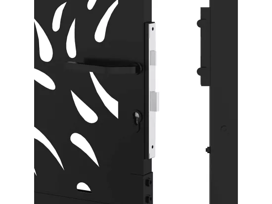 Portail de jardin noir 105x155 cm acier conception de flamme
