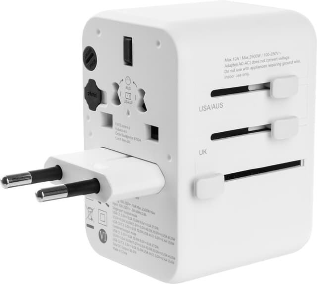 Fixed World 65W rejseadapter (hvid)