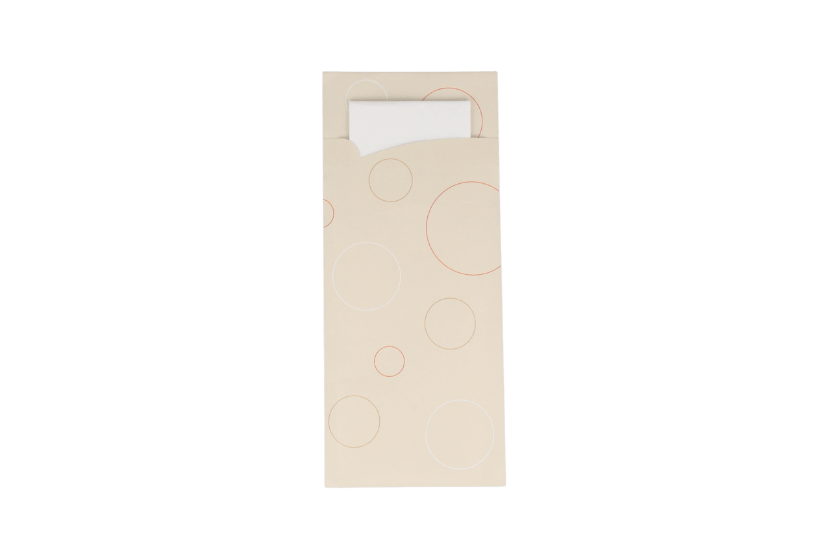 Bestekzakje pochette Bubble met wit servet