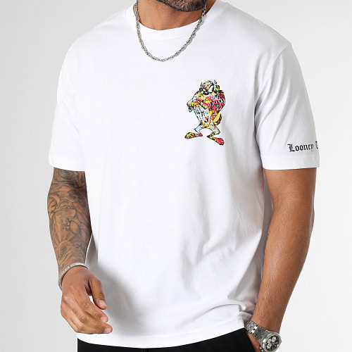 Tee Shirt Oversize Large Sleeve Taz Blanc