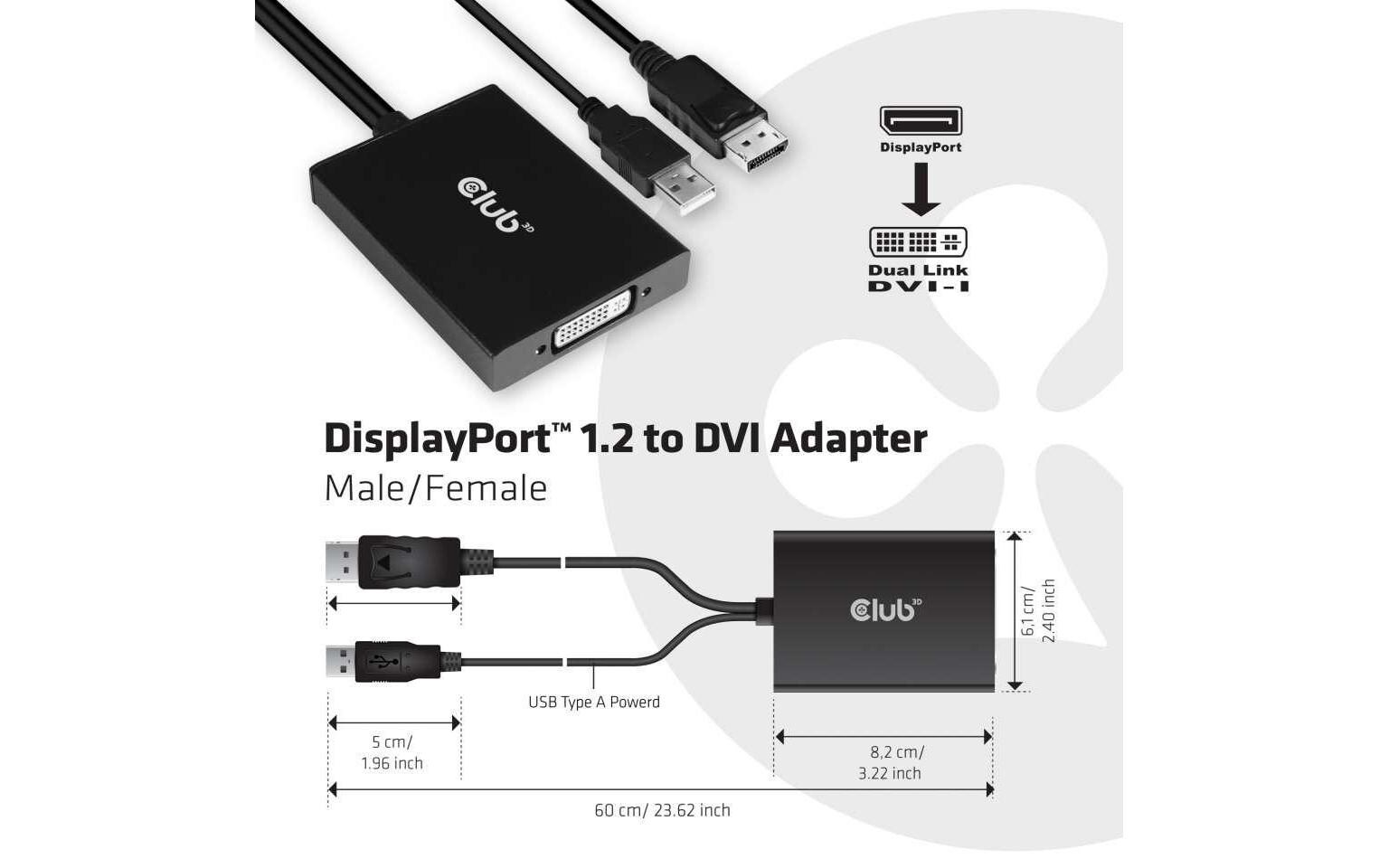 Adapter DisplayPort - DVI-I AktivAktiver Adapter, DisplayPort auf Dual Link DVI-I