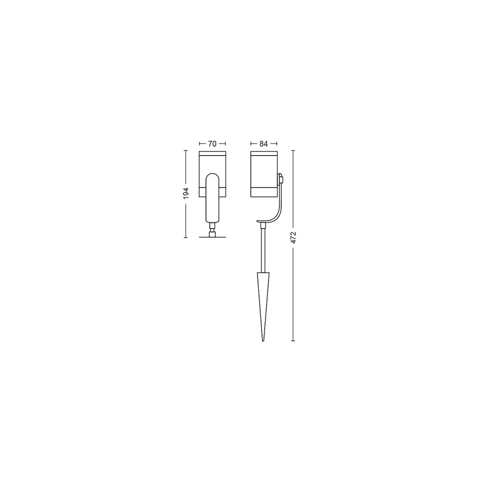 Philips Hue- 1x Lily Basekit & 1x Lily Spike Udendørs Spot - Bundle