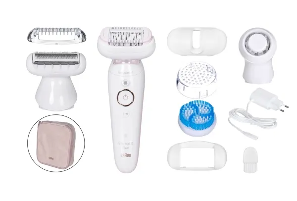Braun Silk-épil 9 81688637, Hvid, Guld, 40 pincetter, Armhule, Bikini, Front thigh, Indvendige overarme, Eksfoliering, LED, Kina