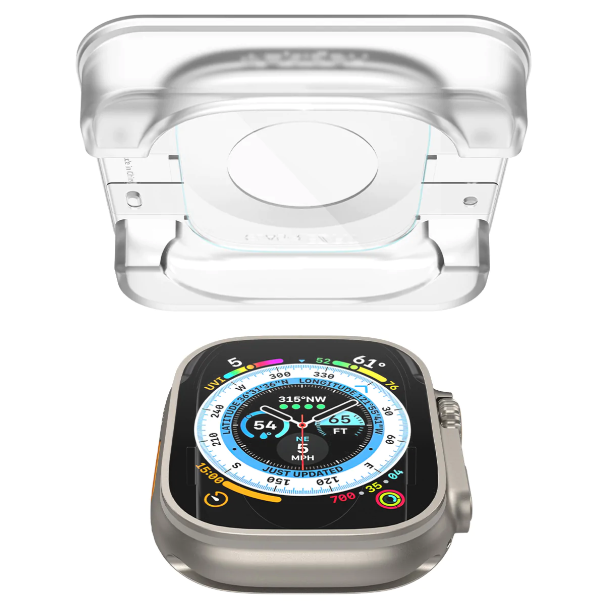 (2er Set) Apple Watch Ultra 3 / Ultra 2 / Ultra (49mm) Glas Tr EZ Fit Panzer Glas Case Friendly   Montagerahmen (AGL05556)