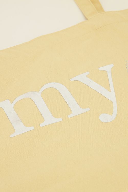 Lichtgele shopper MyJewellery zilverkleurig