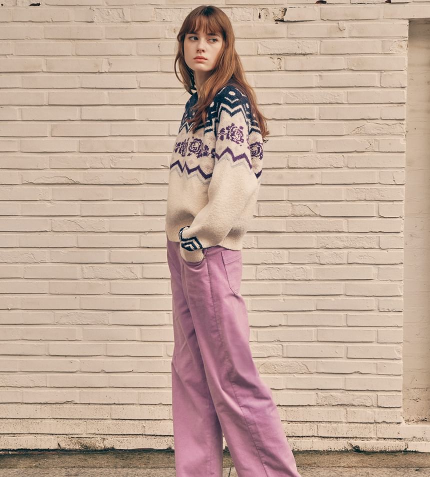 rolarola - Wijde corduroy broek (lavendel)