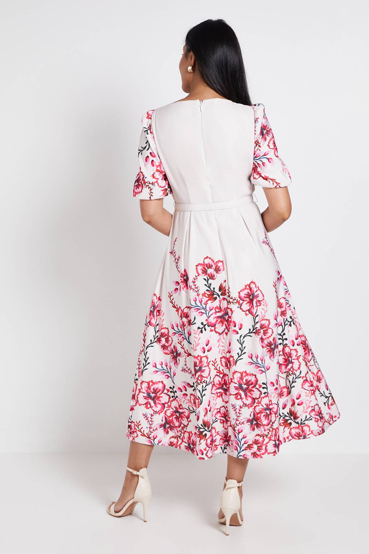 Wallis Robe Midi Petite À Torsade En Ottoman Fleuri