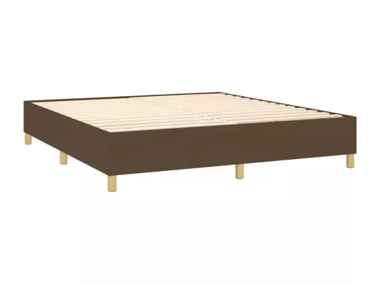 Sommier tapissier matelas et LED Marron foncé 160x200 cm Tissu